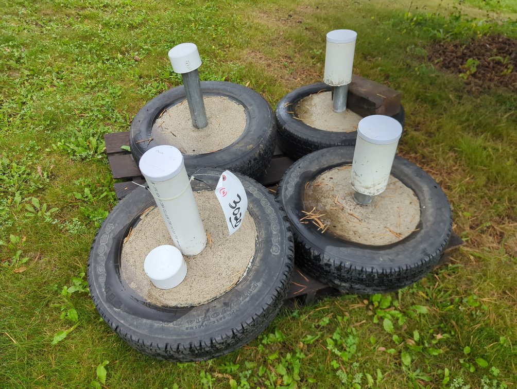 (4) Concrete Filled Tire Stands
