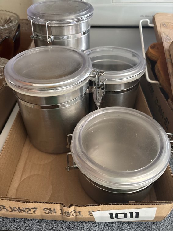 4 Metal Kitchen Storage Containers