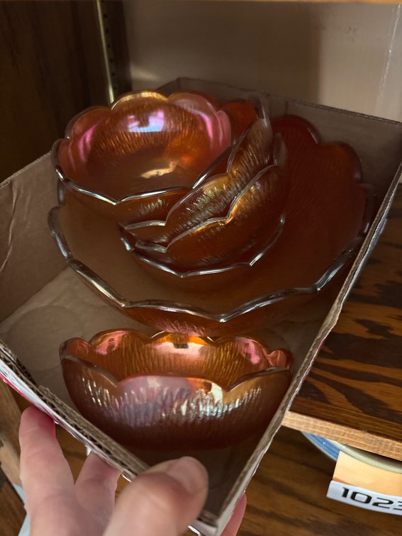 (6) Carnival Glass Marigold Bowls