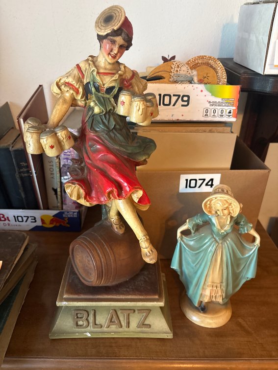 Blatz brewing chalk-ware, chalk ware girl