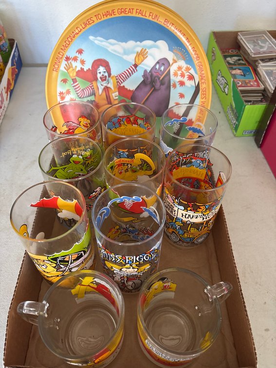 McDonald's Garfield Mugs and Muppet Caper Glasses