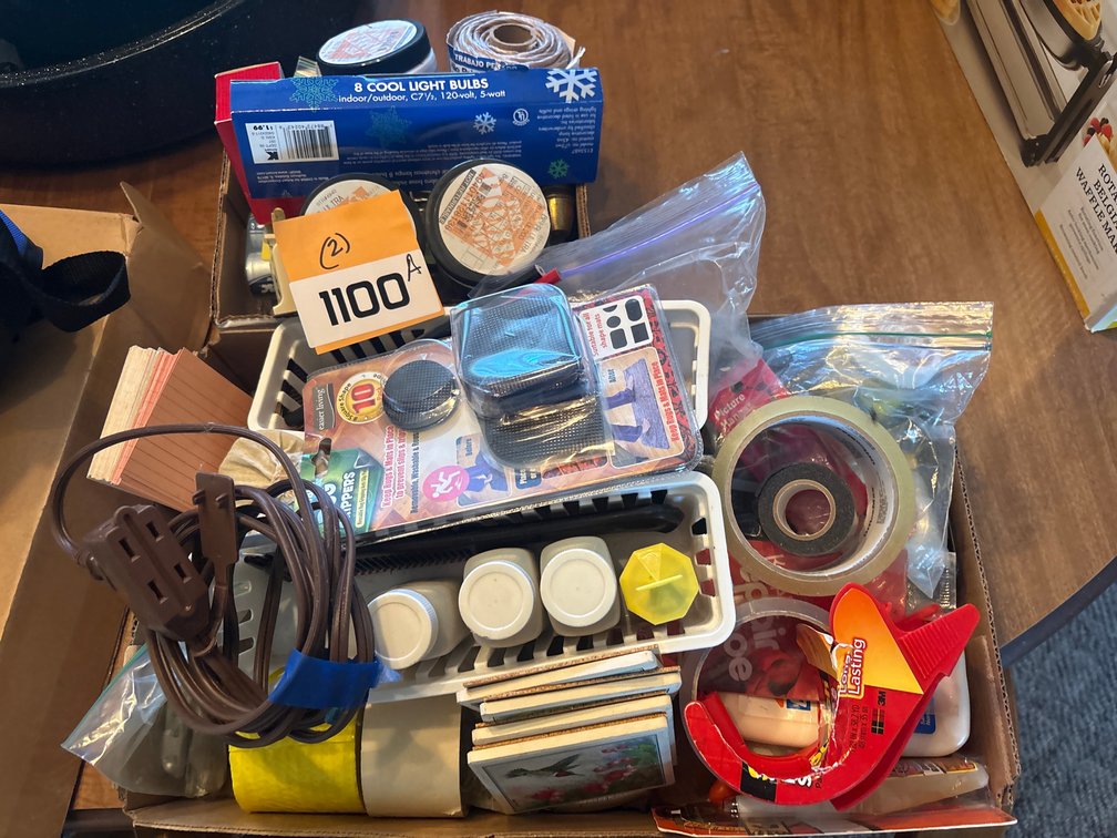 Tools, tape, hardware, string, paint, home repair