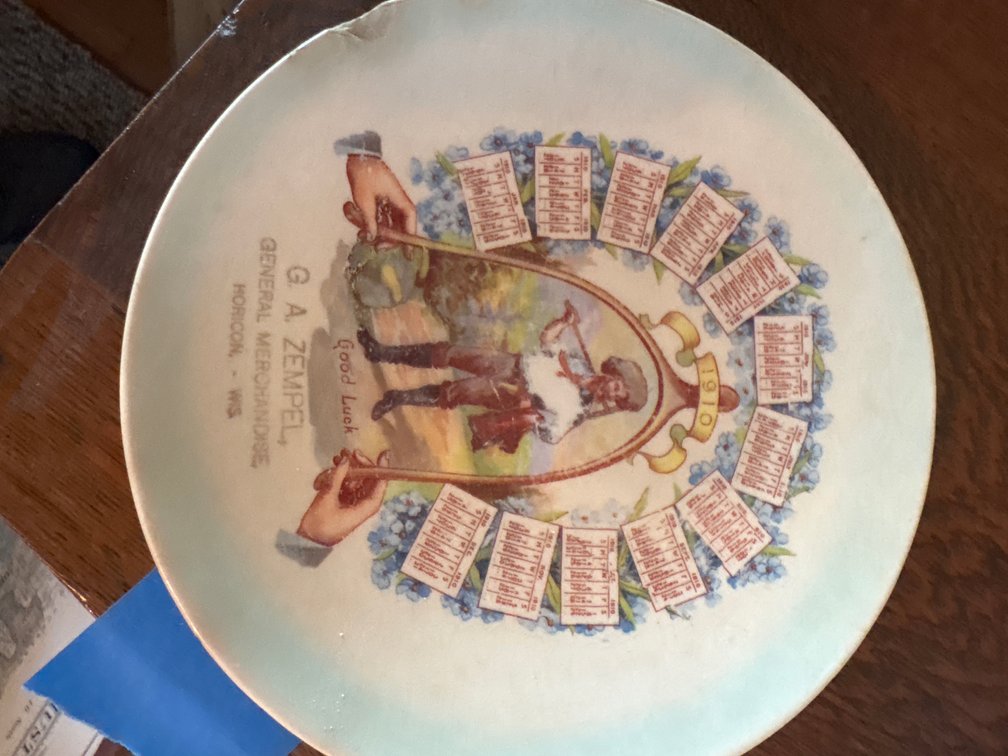 Advertising Dish G A Zempel Horicon, WI