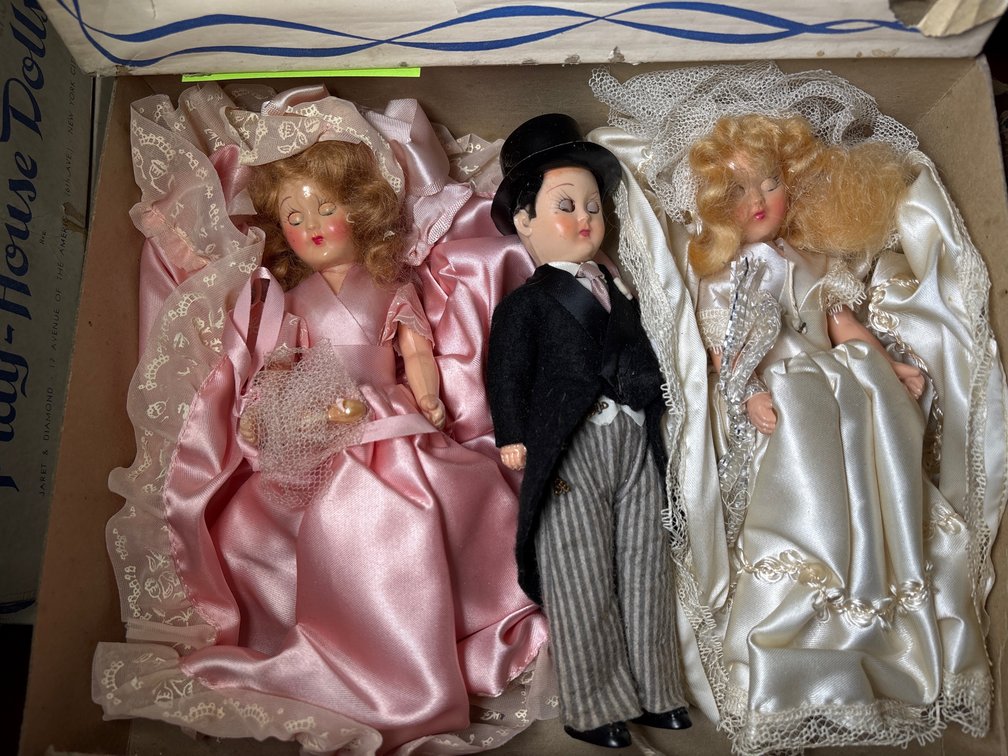(6) Vtg Dolls in Play-House Dolls Boxes