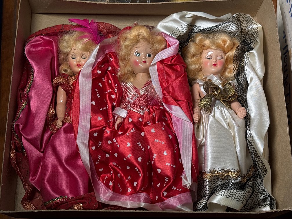 (6) Vtg Dolls in Play-House Dolls Boxes