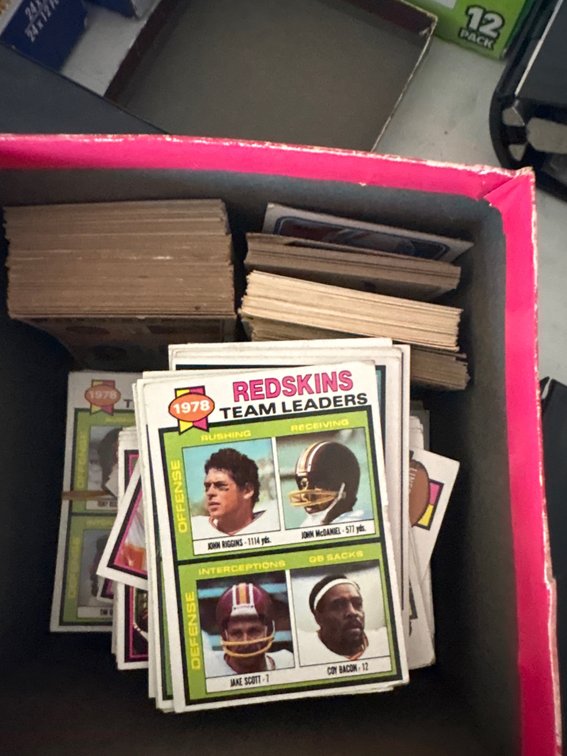 Late 70s, early 80s football cards, loose box
