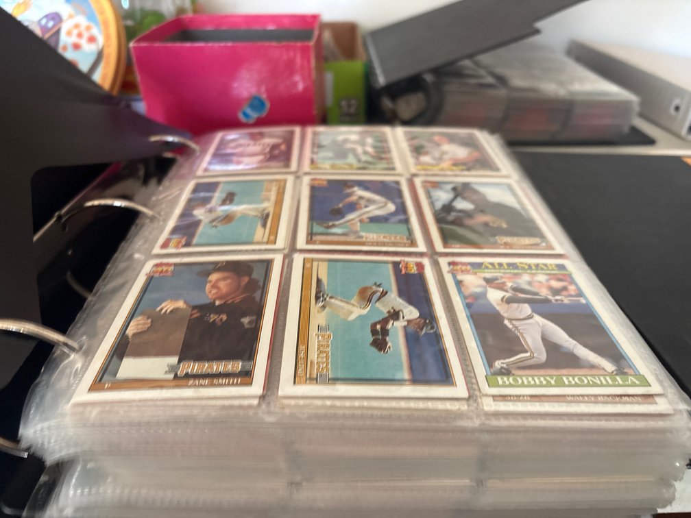 Binder of early 90s baseball cards