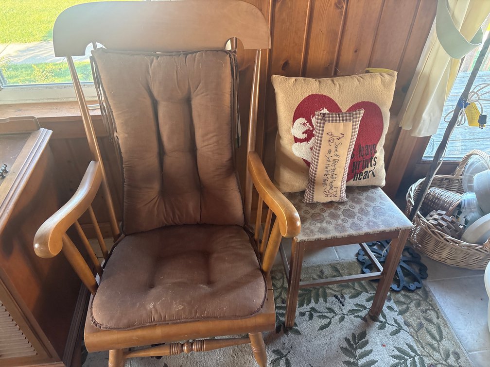 Rocking chair, chair, pillows