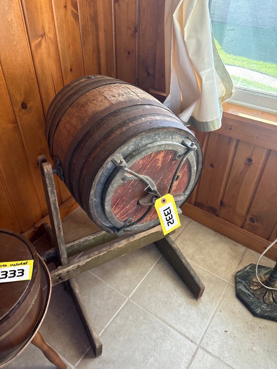 Antique barrel butter churn
