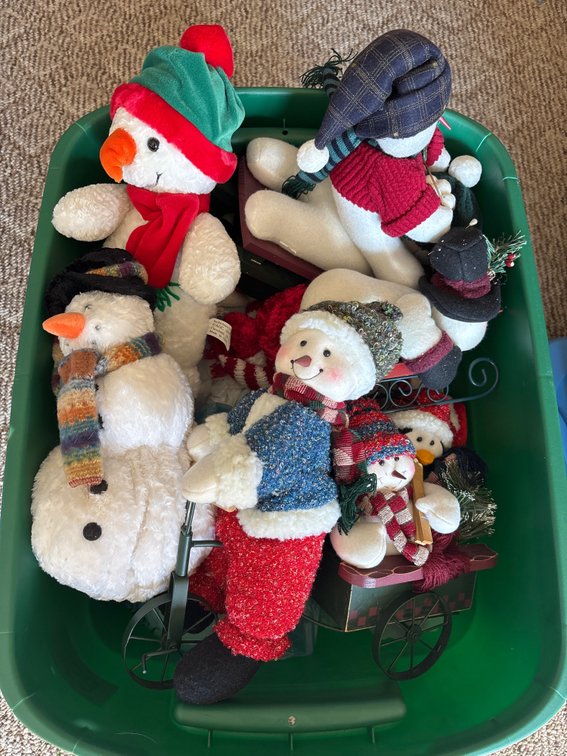 Snowman Plush Decor Tote