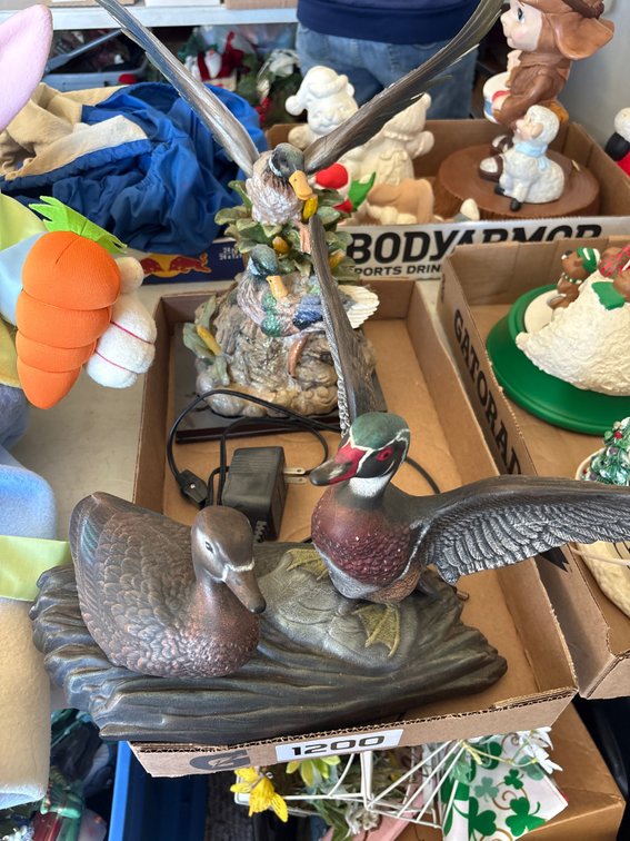Ceramic wood Duck, lighted mallard figure