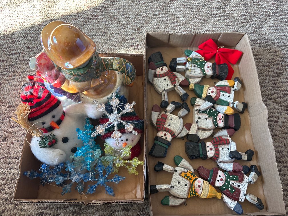 Beaded Christmas Ornaments & Snowman Decor