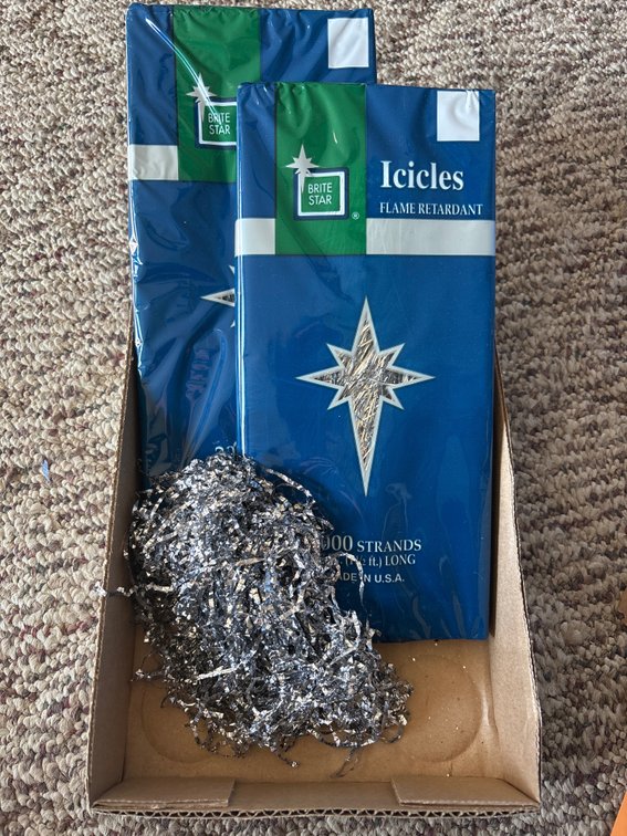 Lead Tinsel & 2 new tinsel boxes