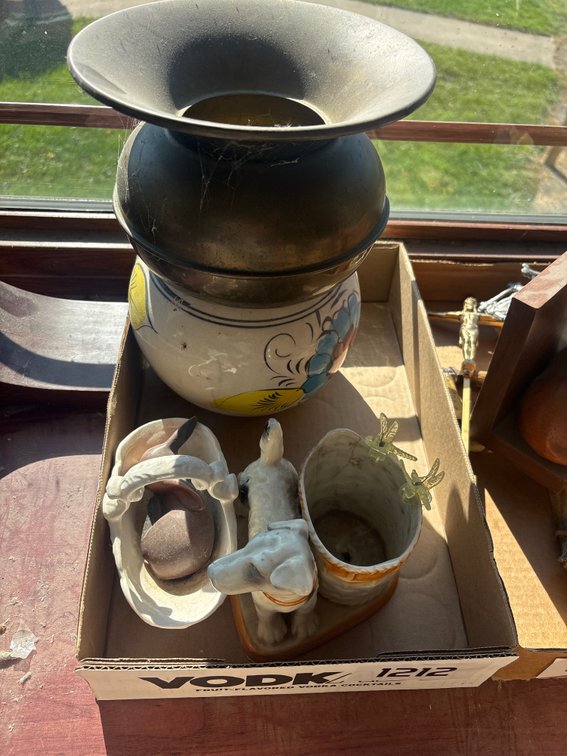Brass Spittoon, flower pots