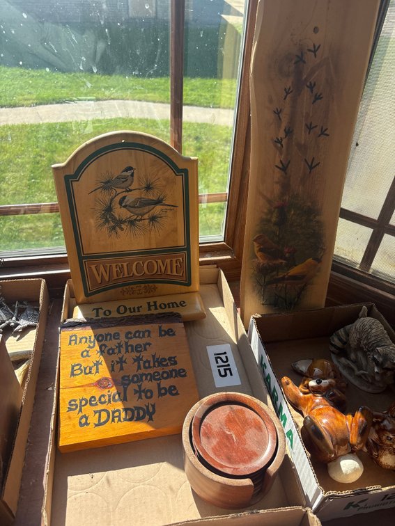 Wildlife signs and wooden coasters