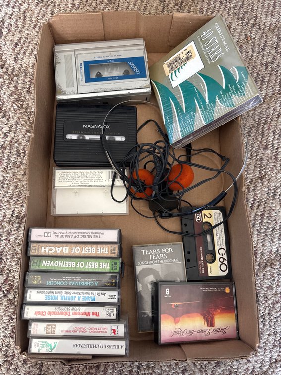 (2) Portable Tape Players & Tapes
