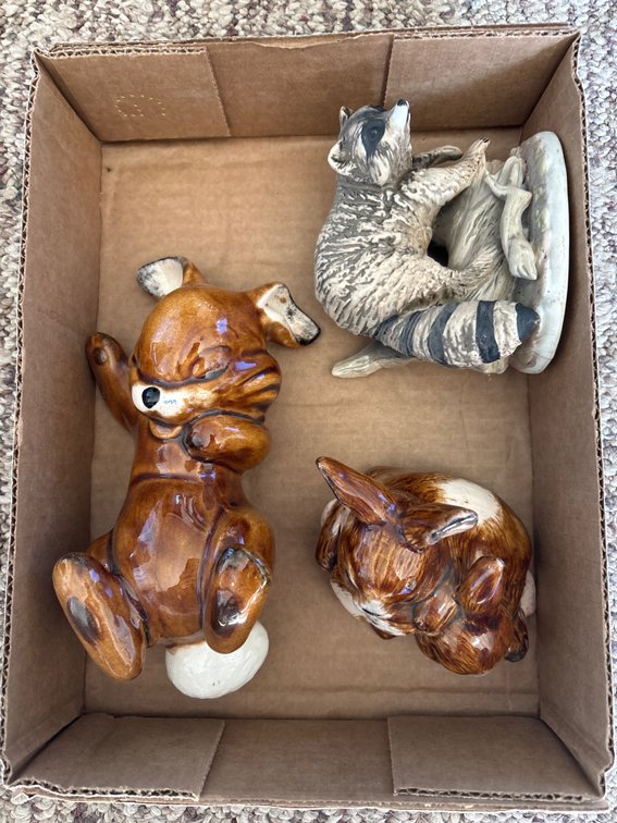 (3) Ceramic Animal Figures