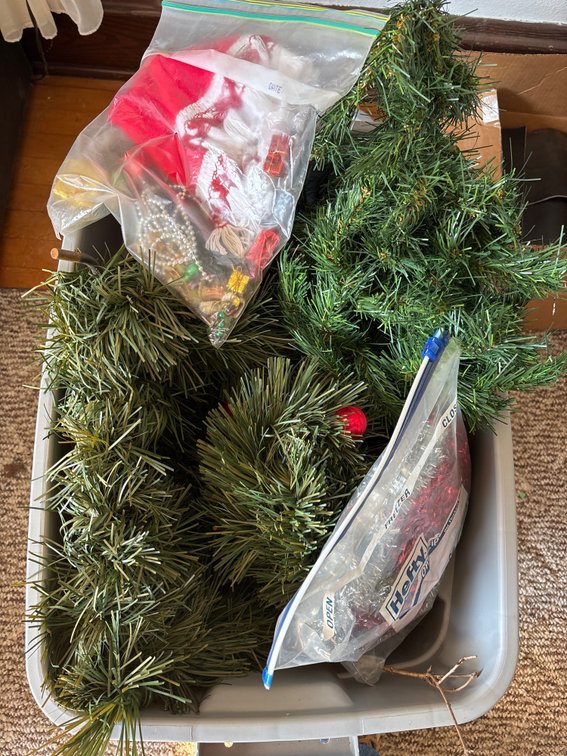 Table Top Artificial Tree, Deer, Garland