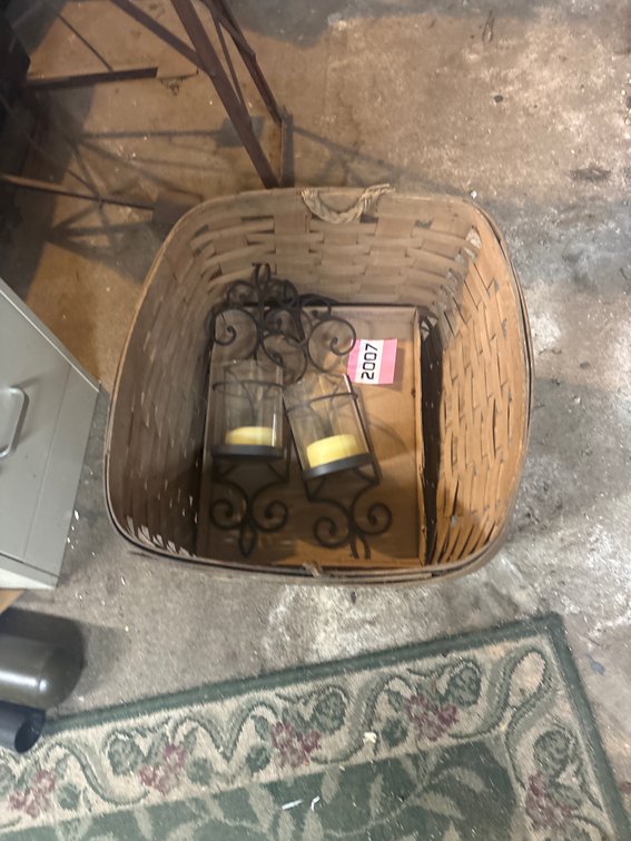 Laundry basket and wall scounces