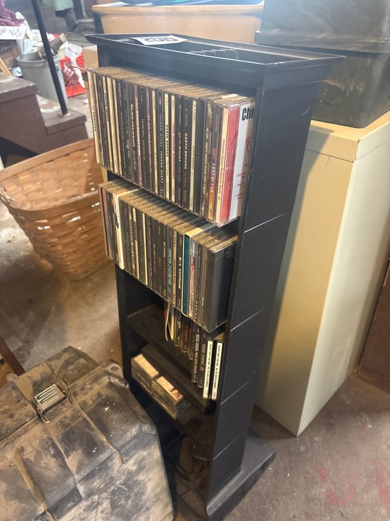 CD rack with CD’s
