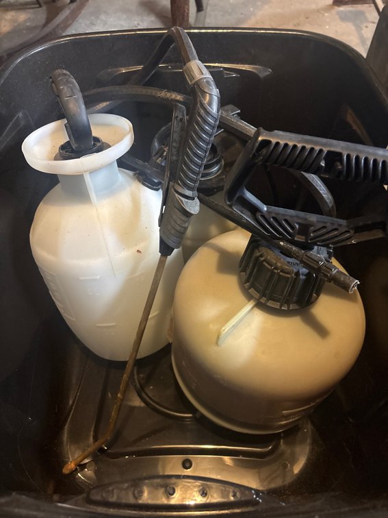 (3) Multi purpose sprayers in tote
