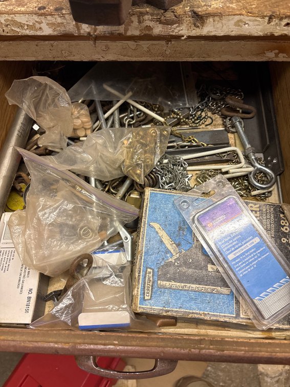 Contents of Drawer, Stapler & Metal