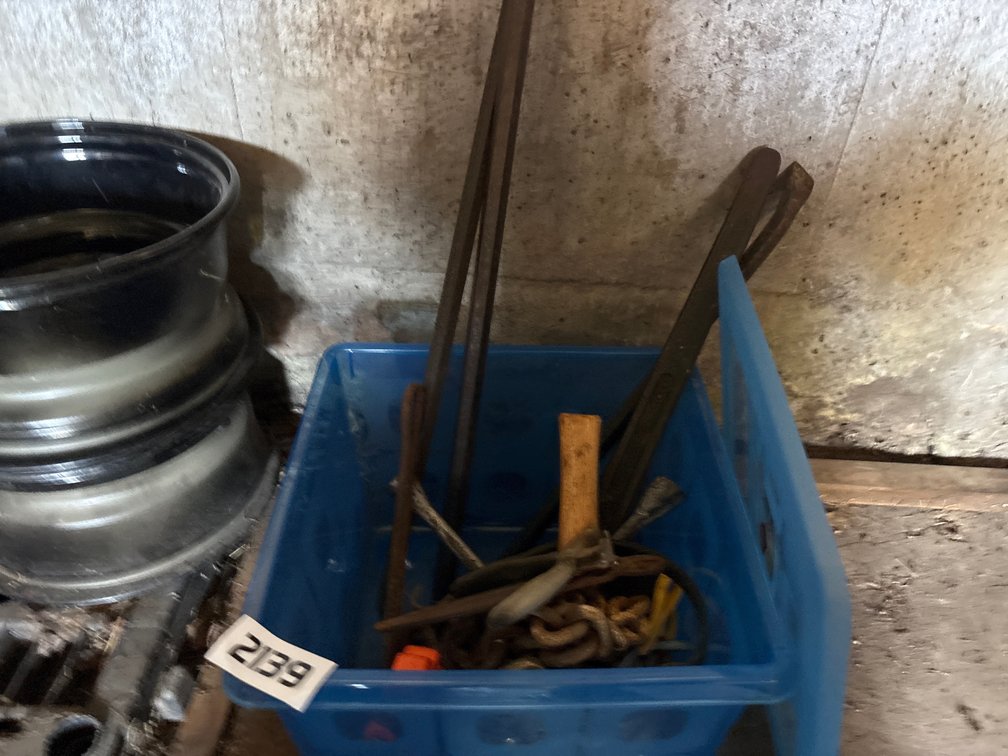 Pry bars, hammer, tire iron chain links