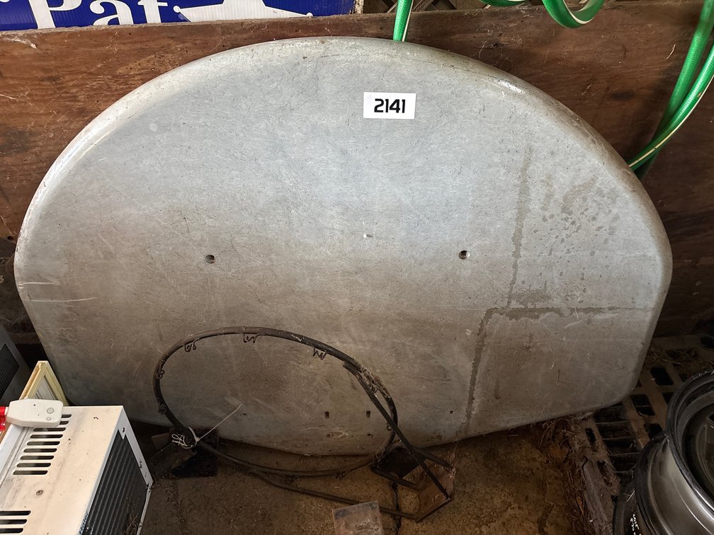 Fiberglass, backboard, and hoop