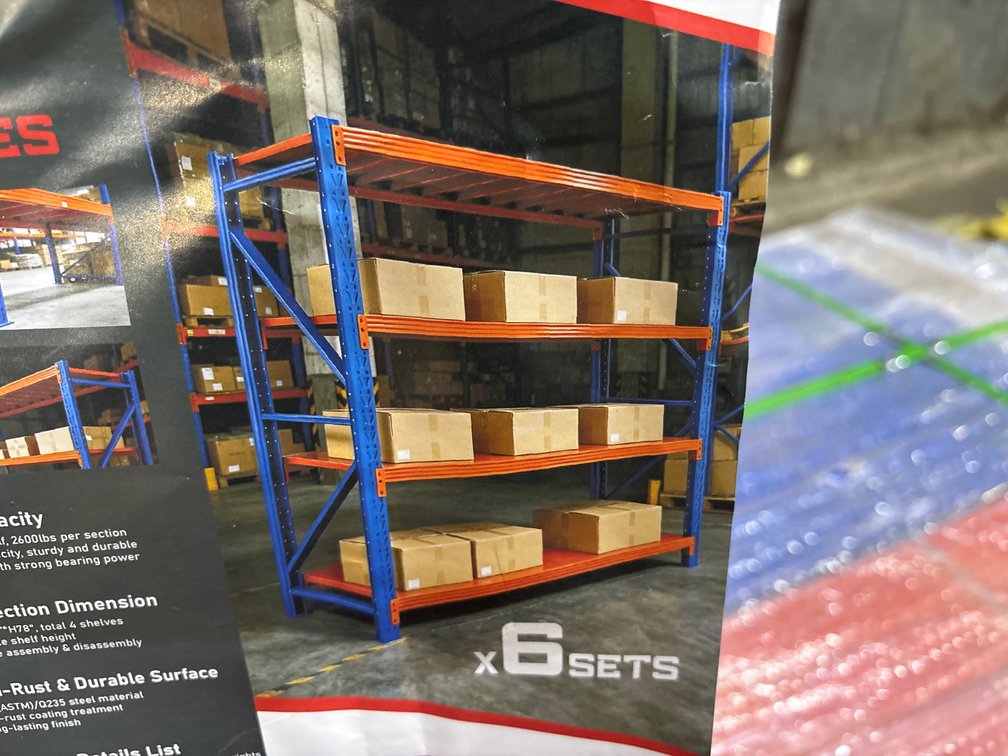 (6) New Metal Storage Shelves