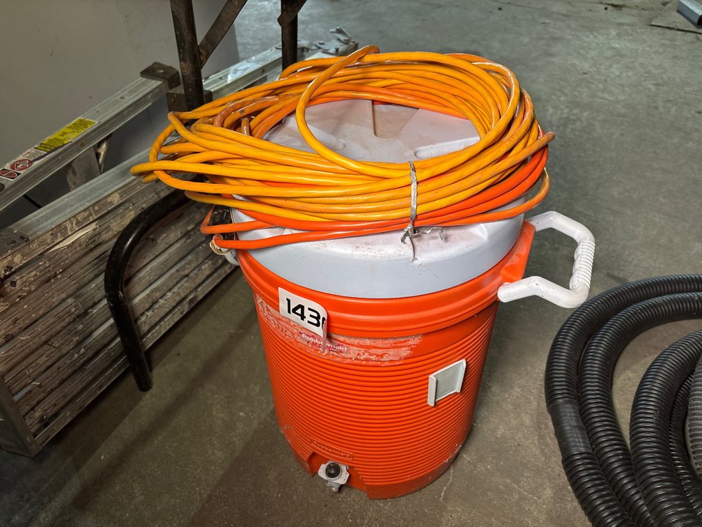 Rubbermaid Beverage Cooler; (2) Extension Cords