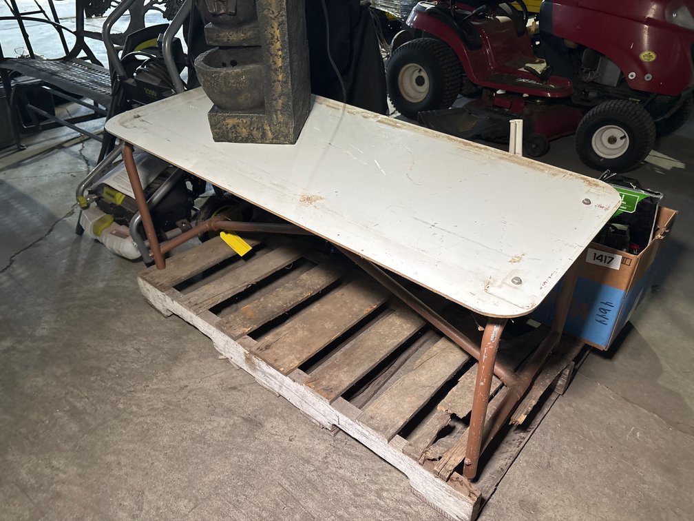 Low Metal and Wood Industrial Table