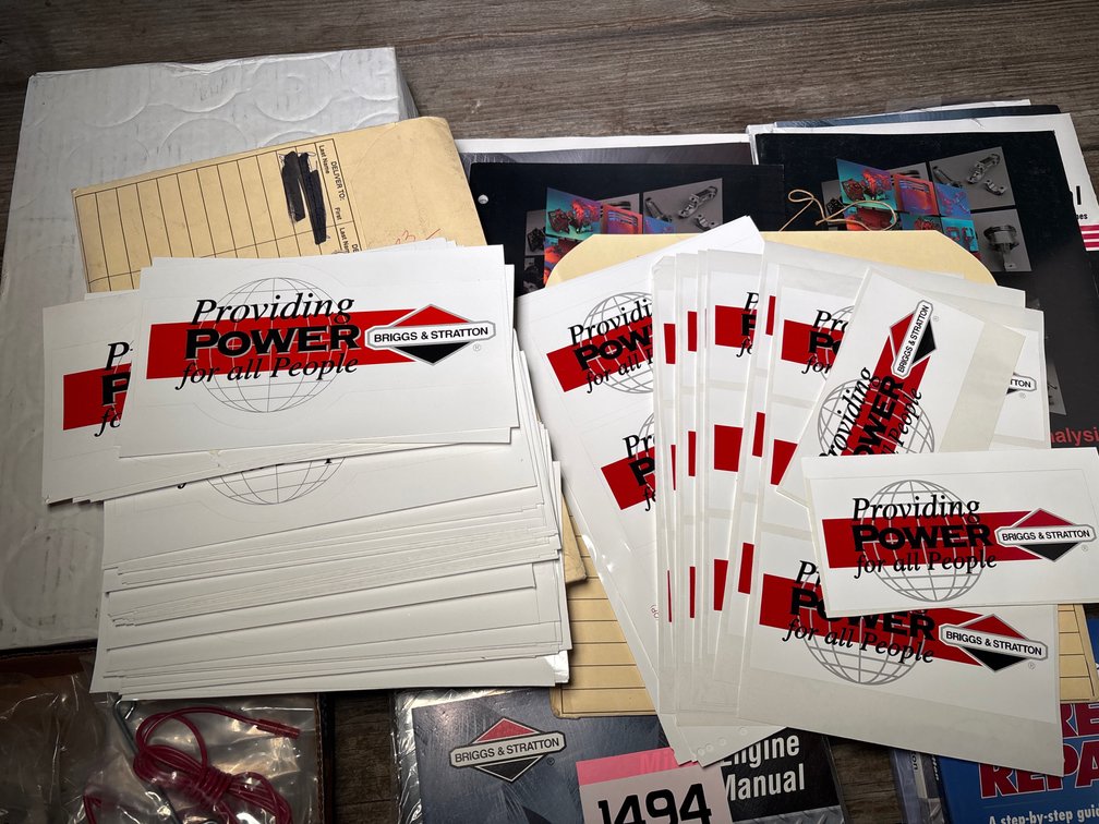 Briggs & Stratton Stickers, History Booklets, Manuals