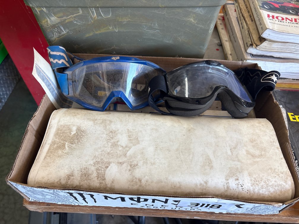 Goggles, ATV manuals, Honda and Gas Monkey Decals