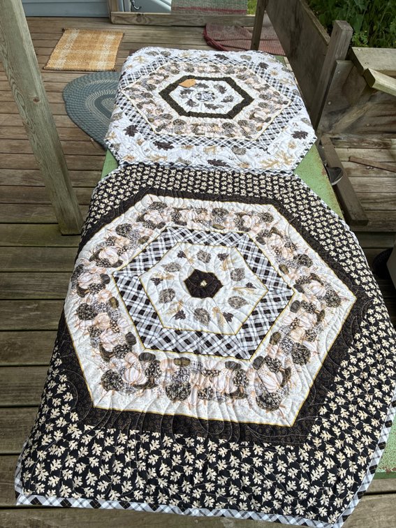 2 Hand Quilted Table Covers