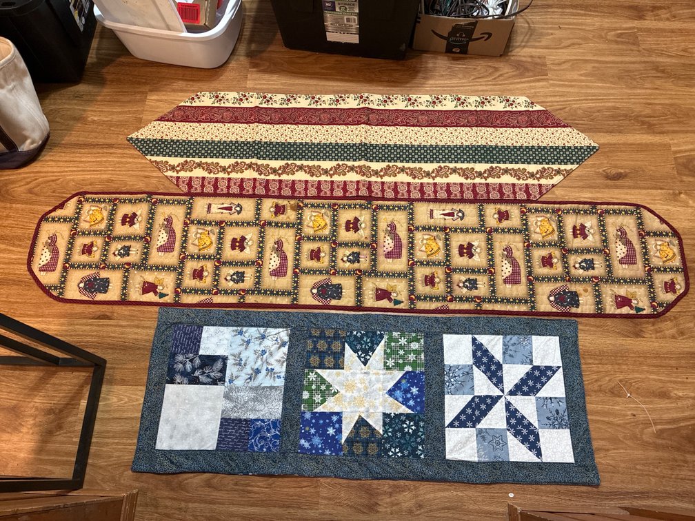 3 Hand Made Table Runners