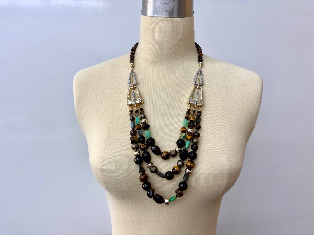 Alexis Bittar Multi Stone Beaded Necklace