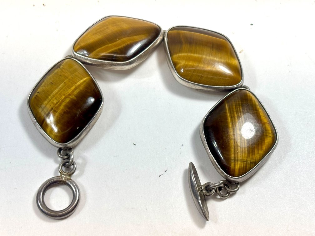 Citlal Castillo Tigers Eye Sterling Bracelet