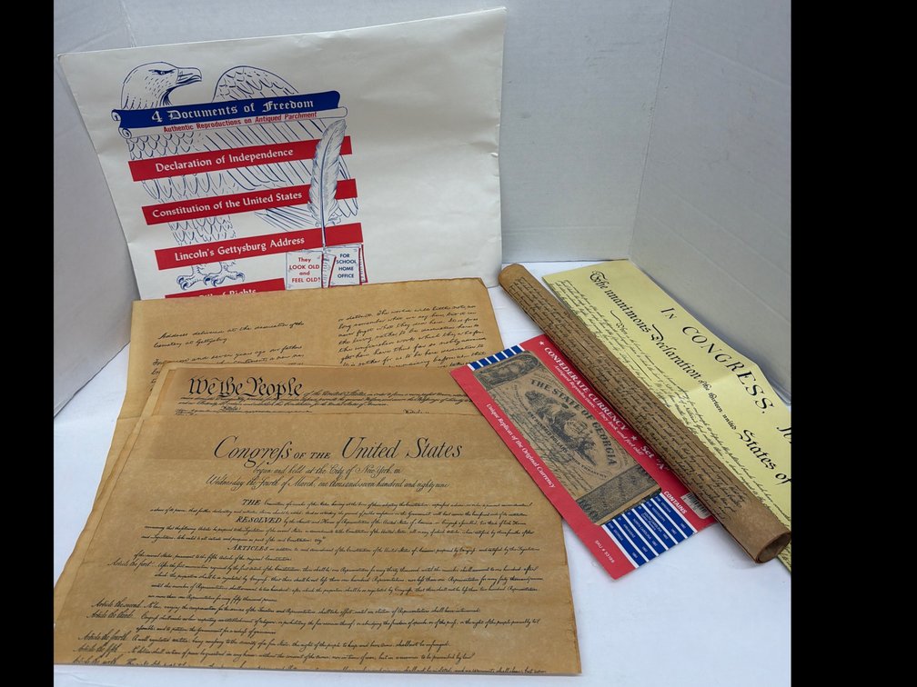 Replica Documents of Freedom & Confederate Currency