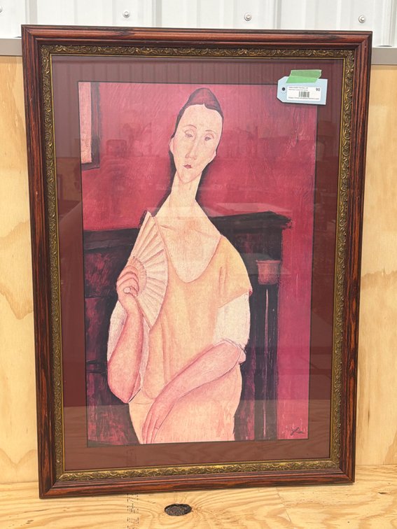 Woman with a Fan Framed Print