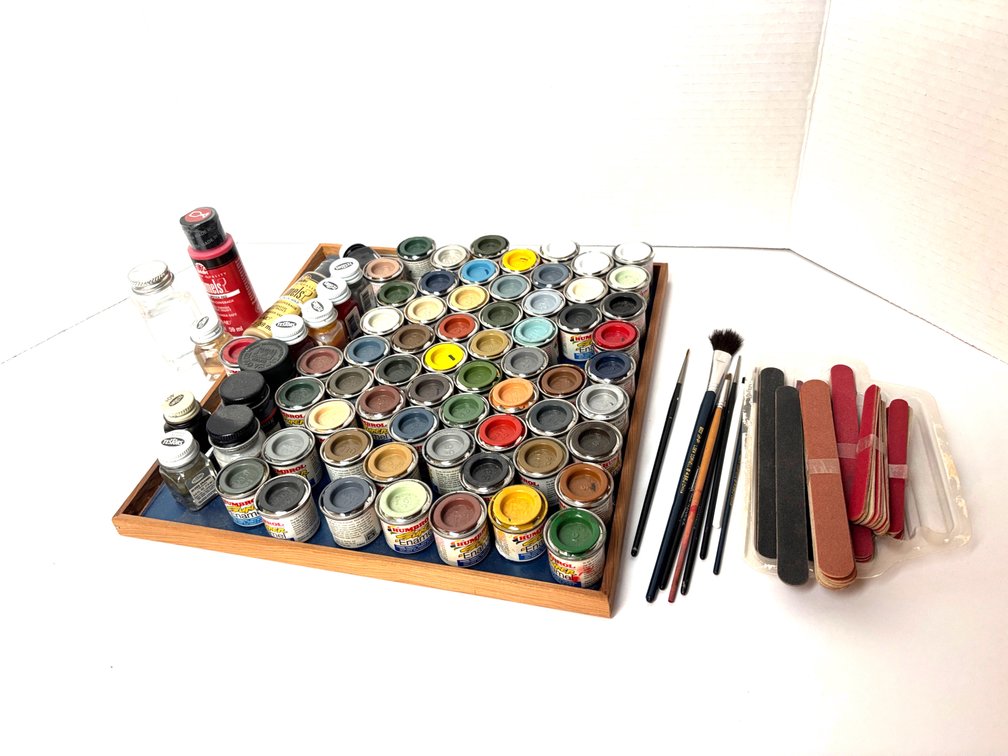 Enamel Paints and Brushes