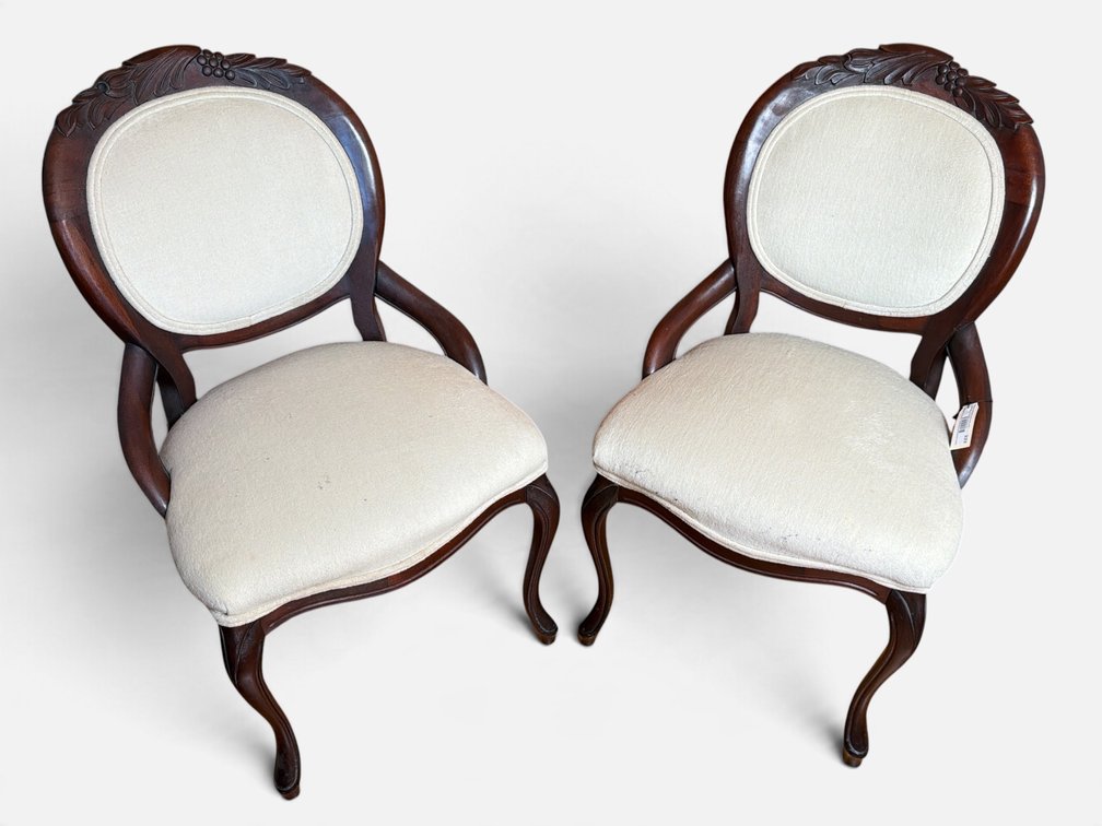 Pair of Wood Frame Side Chairs