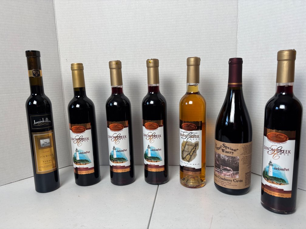 Simon Creek, Trout Spring Winery, and Inniskillin Bottles of Wine