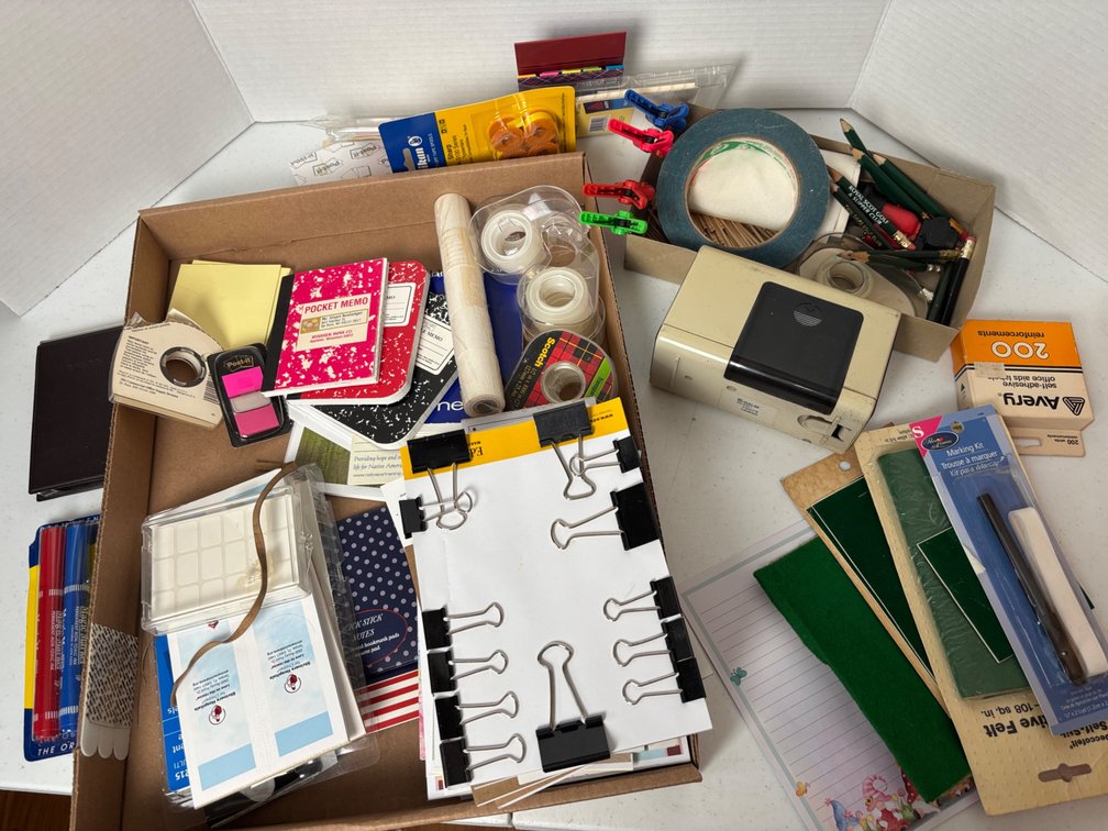 Office Supplies and Dry Erase Board