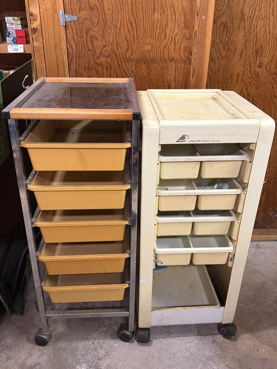 2 Rolling Storage Bin Carts