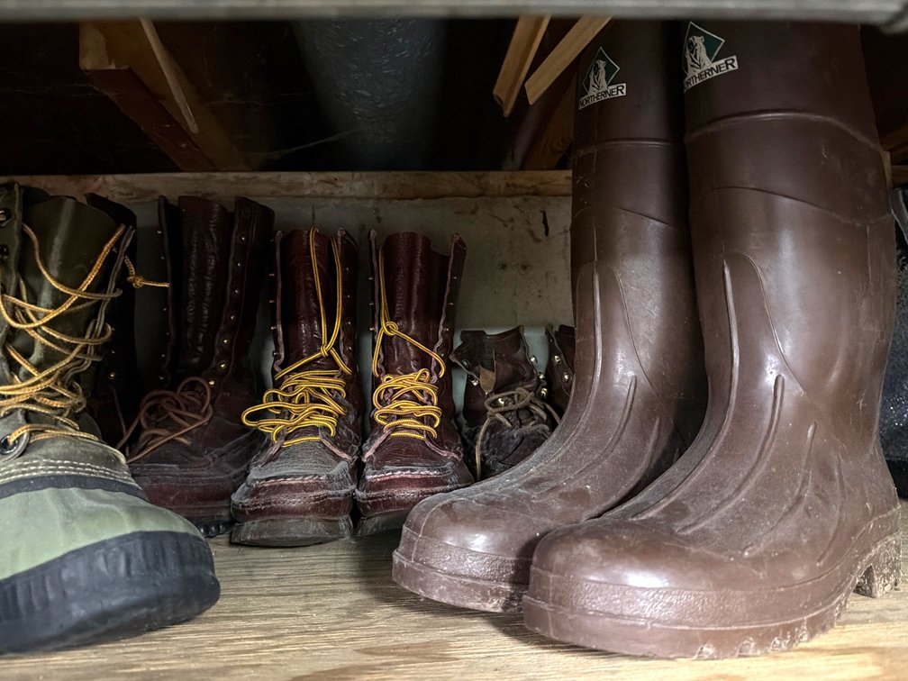 Assorted Mens Boots on Shelf