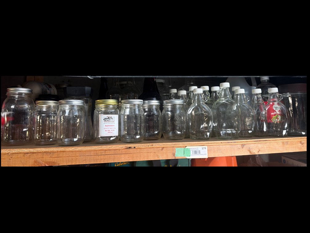 Canning & Syrup Jars on Top Shelf