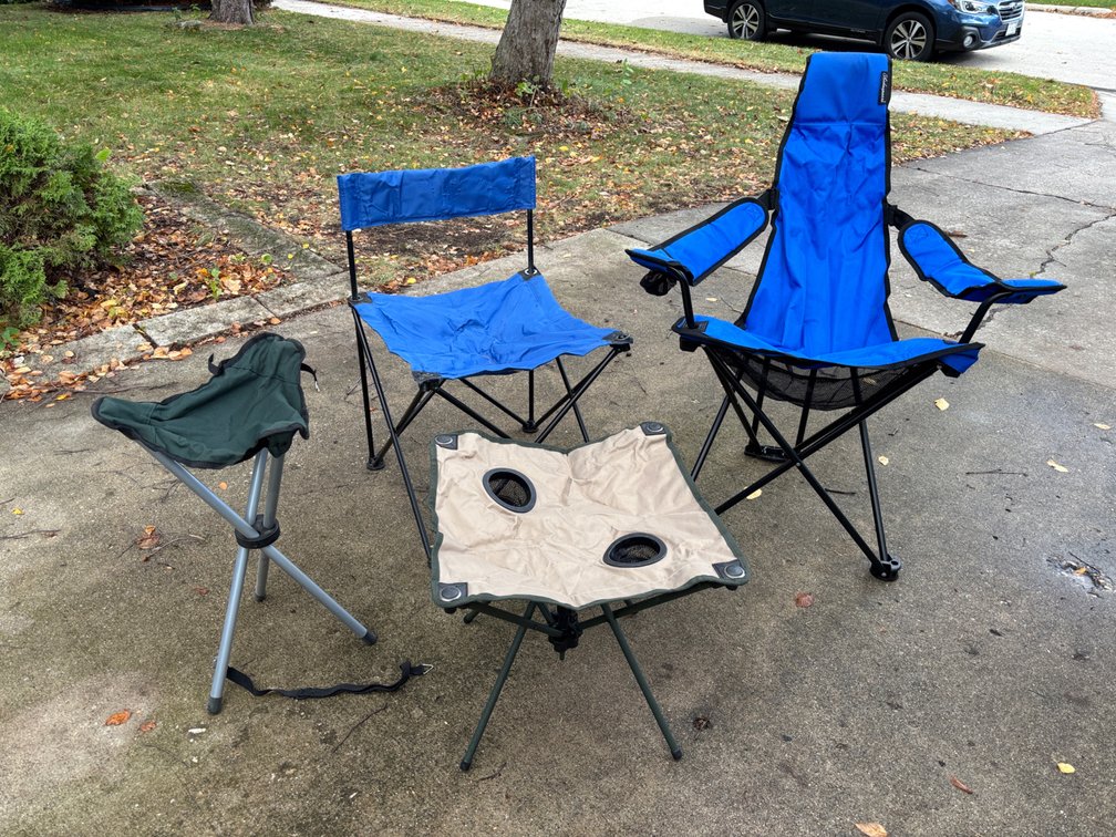Folding Camp Chairs and Table