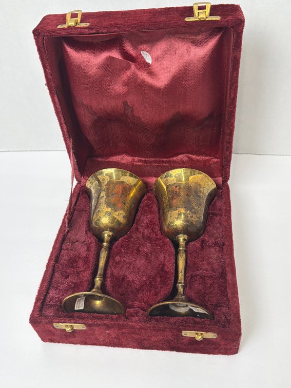 Etched Brass Goblets