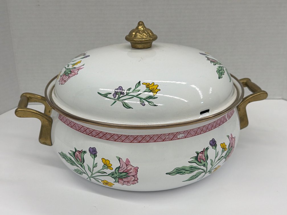 Floral Enamel Pot