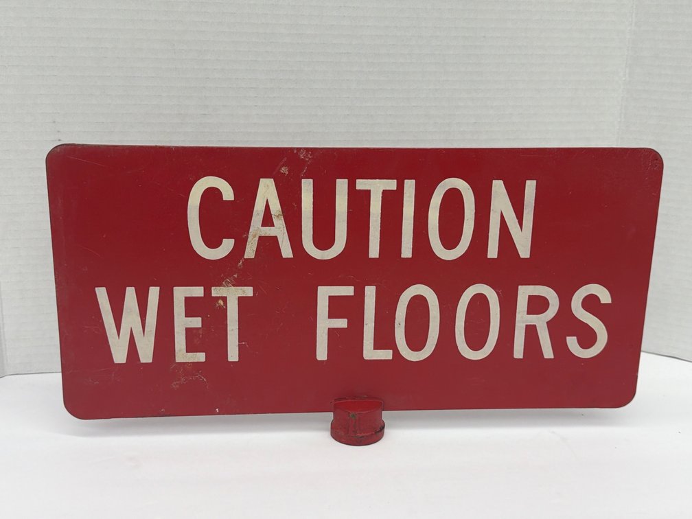 Metal Wet Floors Sign